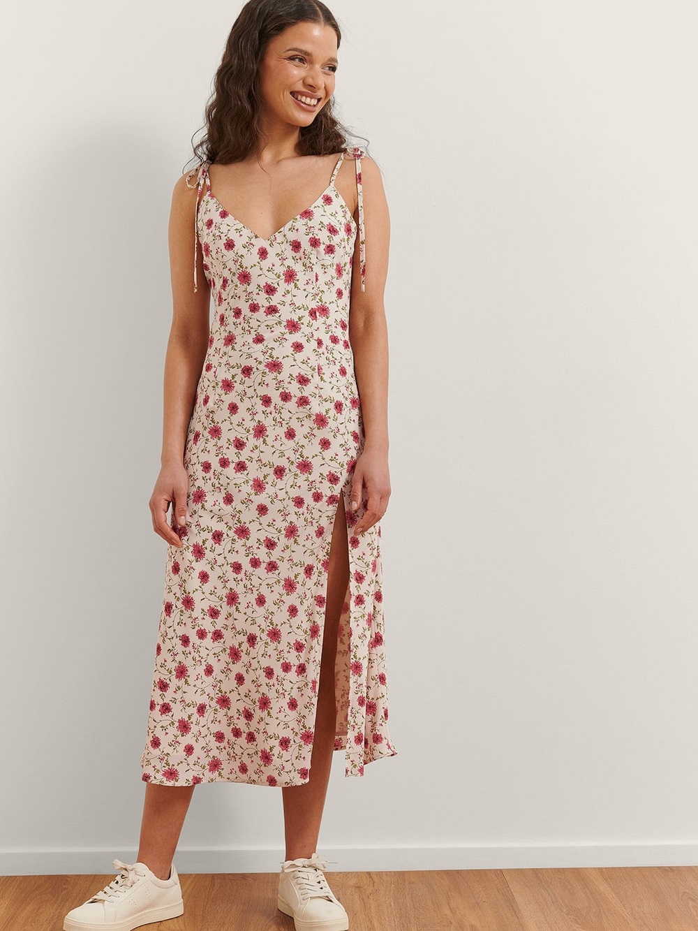 NWT NA-KD Tie Shoulders Slit Detail Dress | EU 36 US 4-6
